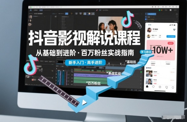 抖音百万粉影视解说全阶段教程 新手到进阶通用学习课程