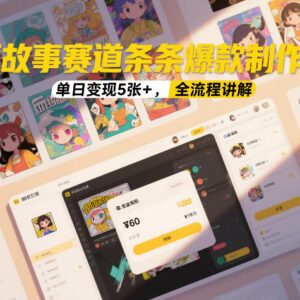 漫画故事赛道爆款内容制作及单日变现实操全流程讲解-雨叶虚拟资源网