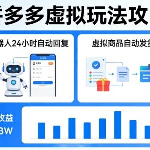 拼多多虚拟类目机器人自动发货玩法 低门槛运营实操指南-雨叶虚拟资源网
