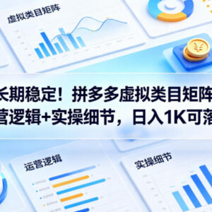 拼多多虚拟类目矩阵运营逻辑与实操细节 新手可落地稳定副业攻略-雨叶虚拟资源网