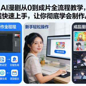 零基础AI漫剧从0到成片全流程教学 保姆级实操入门教程-雨叶虚拟资源网