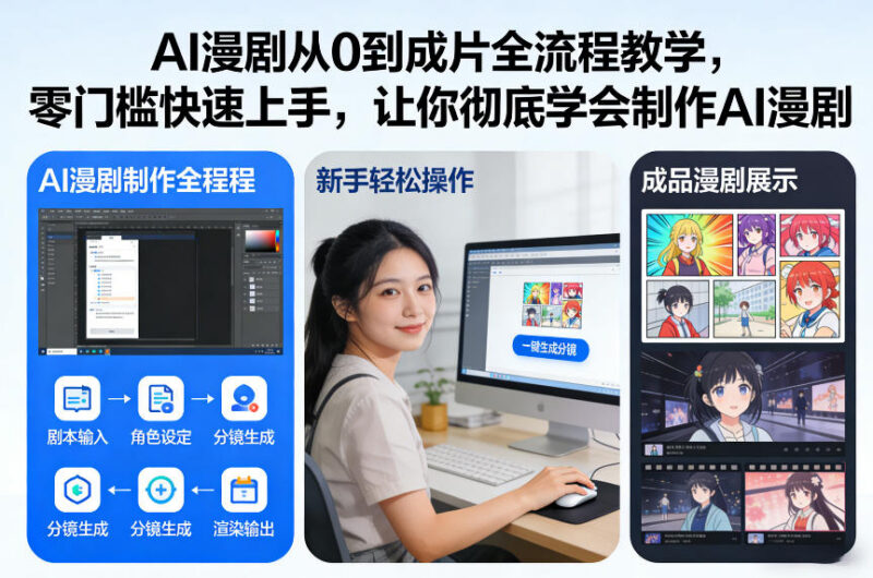 零基础AI漫剧从0到成片全流程教学 保姆级实操入门教程