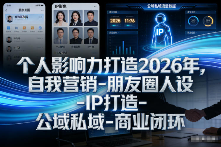 2026个人影响力打造教程 从IP人设搭建到公域私域商业闭环