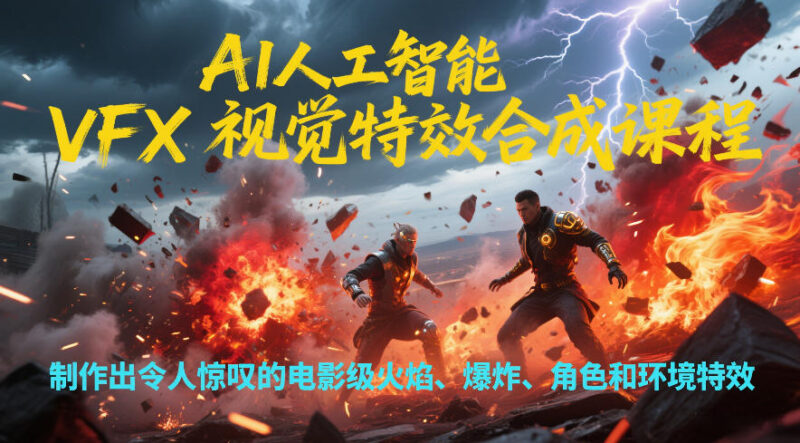 AI人工智能VFX视觉特效合成课程 学习制作电影级火焰爆炸等特效