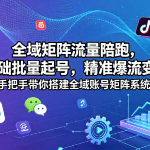 0基础全域账号矩阵搭建陪跑课 多平台批量起号爆流变现方法-雨叶虚拟资源网