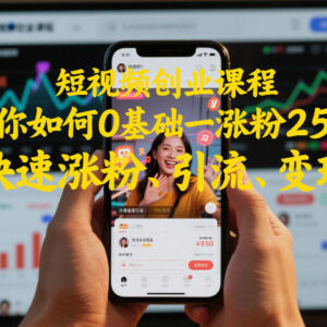 0基础短视频创业实战课 涨粉引流变现全流程实操教学-雨叶虚拟资源网
