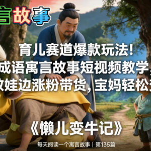 育儿赛道成语寓言短视频玩法 宝妈边教娃边涨粉带货变现-雨叶虚拟资源网