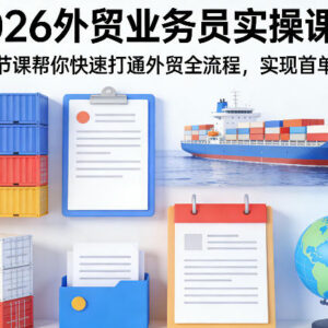 2026外贸业务员实操课程 两节课打通全流程助力新手首单突破-雨叶虚拟资源网