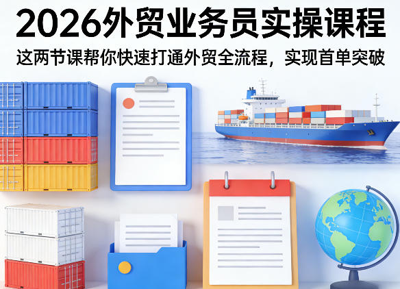 2026外贸业务员实操课程 两节课打通全流程助力新手首单突破
