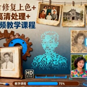 老照片修复上色及图片高清处理 AI操作全流程视频教学课程-雨叶虚拟资源网