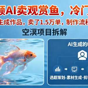 AI生成短视频卖观赏鱼冷门赛道 从搭建到变现全流程教程-雨叶虚拟资源网