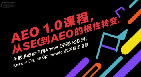 2025版AEO1.0课程 谷歌SEO转型答案引擎优化获流实操指南