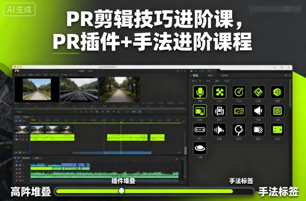 PR剪辑进阶技巧教程 常用插件用法及实操剪辑手法教学