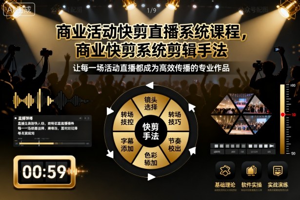 商业活动快剪系统课程 零基础掌握高效剪辑核心实操手法
