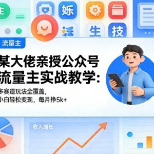 公众号流量主多赛道实操教程 零基础可上手的内容变现玩法-雨叶虚拟资源网