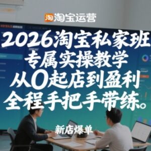 2026淘宝私家班实操教学 0基础从开店到盈利全程手把手带练-雨叶虚拟资源网