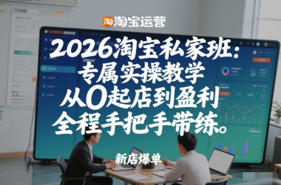 2026淘宝私家班实操教学 0基础从开店到盈利全程手把手带练