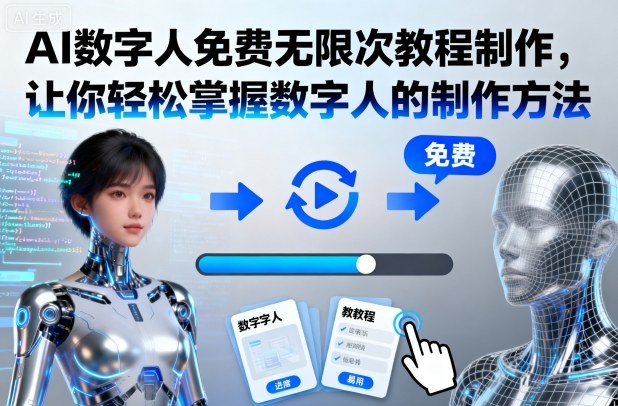 零基础AI数字人免费无限次制作教程 无需编程轻松掌握生成方法