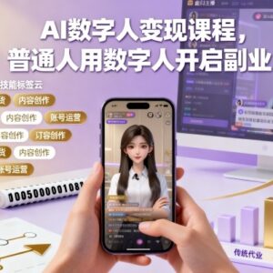 AI数字人变现系统课程 普通人零基础开启数字人副业全攻略-雨叶虚拟资源网