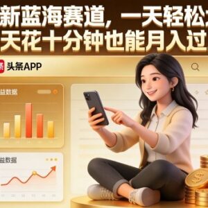 头条蓝海创作副业项目解析 新手每天10分钟即可实现月入过万-雨叶虚拟资源网