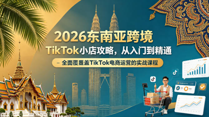 2026东南亚跨境TikTok小店运营全攻略 4月更新从入门到精通实战课