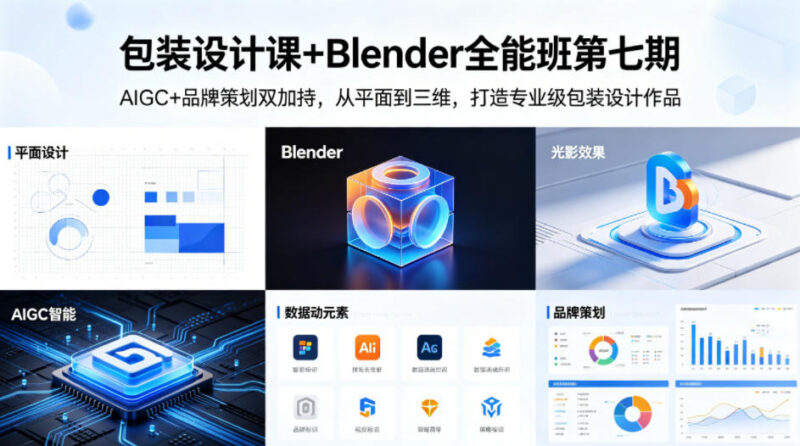 包装设计Blender全能班第七期 AIGC+品牌策划双加持掌握全流程技能