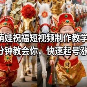 萌娃祝福短视频制作教学 新手5分钟学会快速起号涨粉-雨叶虚拟资源网
