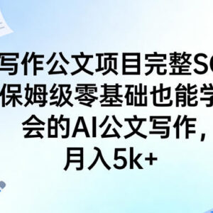 AI公文写作完整SOP保姆级教程 零基础可学副业月入5k+-雨叶虚拟资源网