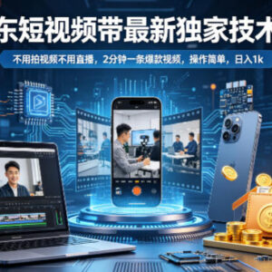 京东短视频带货最新玩法 无需拍摄直播快速制作爆款视频教程-雨叶虚拟资源网