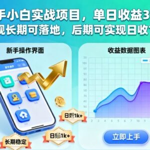 适合新手小白的正规长期可落地副业 实操单日收益最高可达上千元-雨叶虚拟资源网