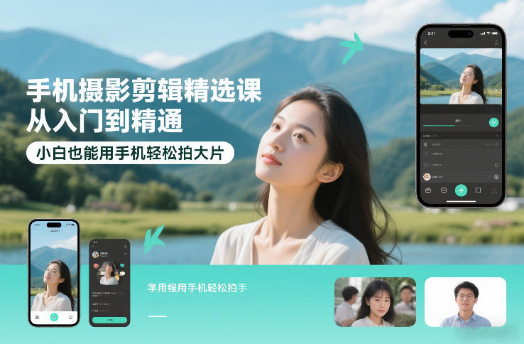 零基础手机摄影剪辑精选课 剪映操作实拍技巧从入门到精通