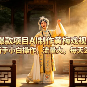 AI制作黄梅戏短视频副业 零基础新手易上手高流量变现玩法-雨叶虚拟资源网