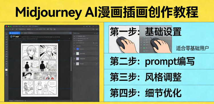零基础学Midjourney AI漫画插画创作 全流程实操教学指南