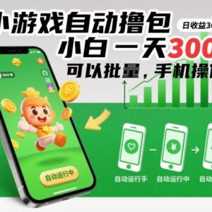 小游戏自动撸包手机操作指南 小白可做支持批量日入数百-雨叶虚拟资源网