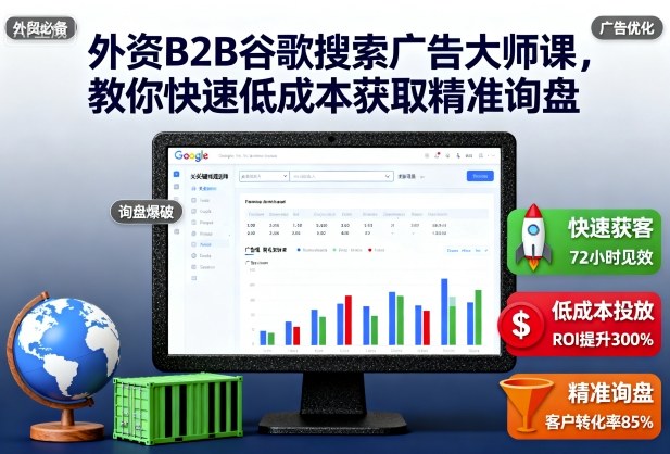 外资B2B谷歌搜索广告大师课 教你低成本获取外贸精准询盘