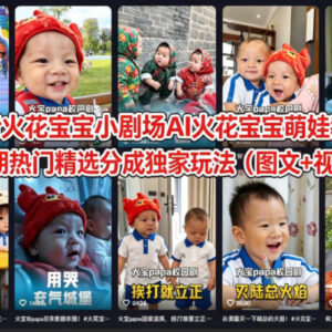 抖音AI火花宝宝小剧场萌娃教学 热门分成独家玩法实操教程-雨叶虚拟资源网