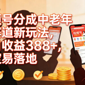 视频号中老年赛道分成新玩法 零门槛易操作单日收益可达388元-雨叶虚拟资源网