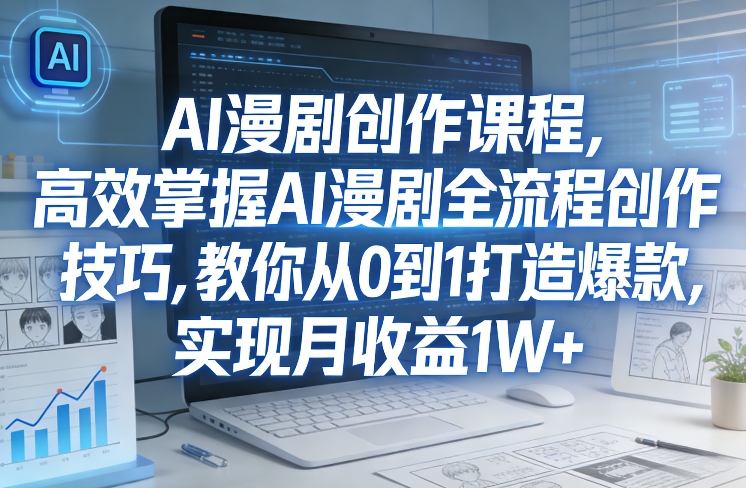 零基础AI漫剧创作全流程教学 从入门到变现实操课程