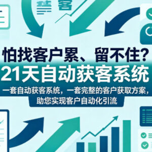 21天自动获客系统教程 客户引流获客留存全流程实操方案-雨叶虚拟资源网
