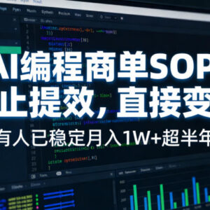 AI编程商单变现SOP实操指南 零基础可接单实现稳定月入过万-雨叶虚拟资源网