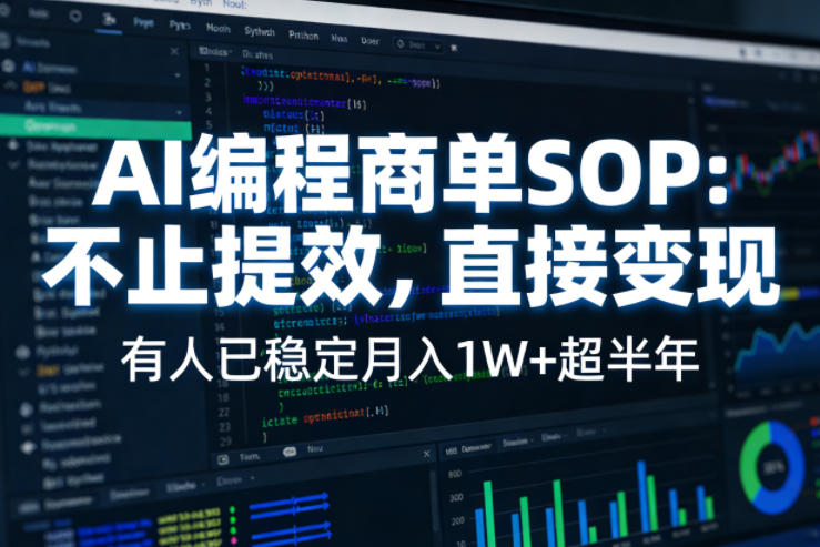 AI编程商单变现SOP实操指南 零基础可接单实现稳定月入过万
