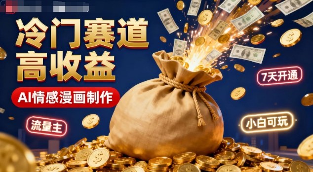 公众号冷门项目玩法：用AI做情感漫画 7天开流量主小白可上手