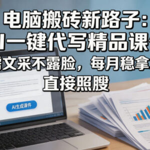 用AI一键生成精品课件赚钱 无需文采不露脸的稳定副业操作指南-雨叶虚拟资源网