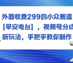 价值299元早安电台小众赛道 视频号分成新玩法手把手教学-雨叶虚拟资源网