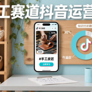 手工赛道抖音运营课程 零基础学起号逻辑流量获取技巧-雨叶虚拟资源网