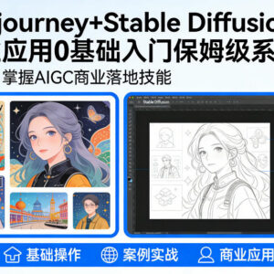 0基础入门Midjourney+Stable Diffusion AIGC商业应用保姆级教程-雨叶虚拟资源网