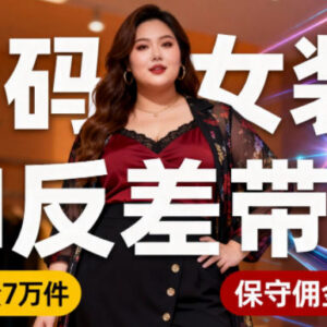 抖音大码女装AI反差带货玩法 无需直播低门槛获高佣收益-雨叶虚拟资源网