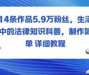 法律科普账号运营教程：14条作品涨5.9万粉制作方法详解-雨叶虚拟资源网