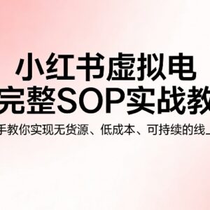 小红书虚拟电商完整SOP实战教程 零基础无货源低成本变现指南-雨叶虚拟资源网
