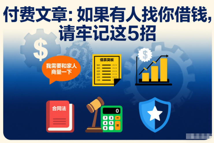 遇到他人找你借钱该如何处理 牢记这5招可避免钱情两失